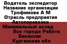 Водитель-экспедитор › Название организации ­ Трофимова А.М › Отрасль предприятия ­ Автоперевозки › Минимальный оклад ­ 65 000 - Все города Работа » Вакансии   . Курганская обл.,Притобольный р-н